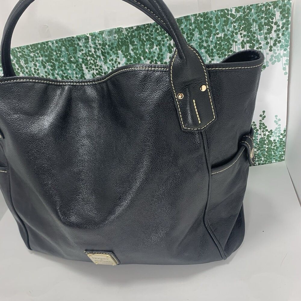 Dooney & Bourke Florentine Pebble Leather Black Luxe Tote Womens - Picture 3 of 16